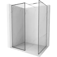 Mexen Kioto douchewand Walk-in 120 x 90 , zwart frame, chroom - 800-120-202-01-70-090