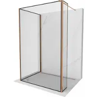 Mexen Kioto douchewand Walk-in 120 x 70 x 40 , zwart frame, roze goud - 800-120-070-221-60-70-040