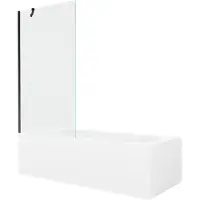 Mexen Vega rechthoekig bad 170 x 70 met ombouw en 1-delige scherm 90 , transparant, zwart - 550117070X9509000070