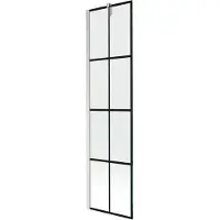 Mexen Next badwand 1-deurs 50 x 150 , zwart raster, geborsteld nikkel - 895-050-000-00-77-97