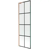 Mexen Next L badwand 1-delig 60 x 150 , zwart rooster, geborsteld koper - 895-060-000-03-77-65