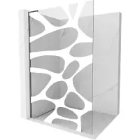 Mexen Kioto L douchewand Walk-in 90 x 200 , witte golf, gun gray geborsteld - 800-090-103-66-97