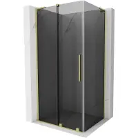 Mexen Velar L schuifdouchecabine 100 x 110 , grafiet, geborsteld goud - 871-100-110-43-55
