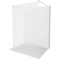 Mexen Kioto vrijstaande douchewand 140 x 200 , matglas 8 mm, geborsteld nikkel - 800-140-002-97-30