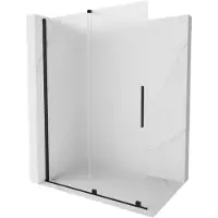 Mexen Velar schuifbare inloopdouchewand 140 x 200 , ijsdamp 8 mm, zwart - 871-140-000-33-70