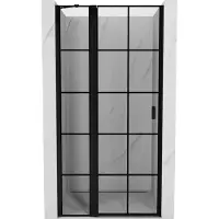 Mexen Mist draaideur douche links 75 , zwart rooster, zwart - 8A4-075-000-70-77-L