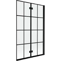 Mexen Mist douchewand 2-delig rechts 110 x 150 , zwart raster, zwart - 8A9-110-002-70-77-P