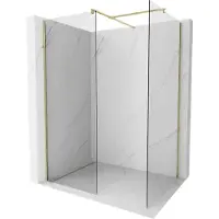 Mexen Kioto douchewand Walk-in 100 x 85 , transparant, goud - 800-100-202-50-00-085