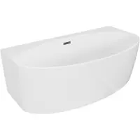 Mexen Bruna vrijstaande wandbad 150 x 82 , wit glans, overloop gun metal - 52731508200-95