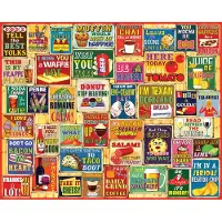 White Mountain Eten & Drinken 1000 stukjes Legpuzzels Grappige woordspeling Collagepuzzel voor volwassenen en familie