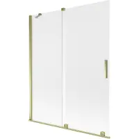 Mexen Velar badwand 2-delig schuifbaar 140 x 150 cm, mat, goud - 896-140-000-31-50