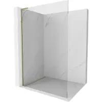 Mexen Kioto L douchewand Walk-in 120 x 200 , transparant, goud - 800-120-103-50-00