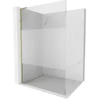 Mexen Kioto L douchemuur Walk-in 90 x 200 , transparant/mat, goud - 800-090-103-50-35