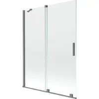 Mexen Velar tweedelige schuifbare badwand 130 x 150 , transparant, kanonmetaal - 896-130-000-01-95