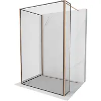 Mexen Kioto douchewand Walk-in 120 x 110 x 40 , zwart frame, geborsteld koper - 800-120-110-221-65-70-040