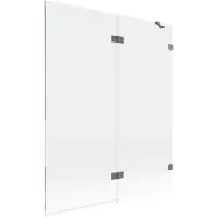 Mexen Lunar douchewand 2-delig rechts 140 x 150 , transparant, gun metal - 897-140-100-95-00-P