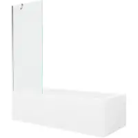Mexen Vega rechthoekig bad 170 x 70 met ombouw en 1-vleugelig scherm 70 , transparant, chroom - 550117070X9507000001