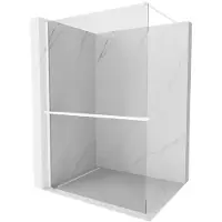 Mexen Kioto+ douchewand met plank Walk-in 110 x 200 , transparant, wit - 800-110-121-20-00