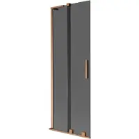 Mexen Velar L badwand 2-delige schuifparavan 70 x 150 , grafiet, geborsteld koper - 896-070-003-41-65