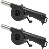 Torribaly 2 stuks hand-BBQ-ventilator, buitenluchtblazer voor barbecue, picknick, handmatige zwengel, grill, vuurbalg, gereedschap