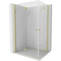 Mexen Mist-F Duo opvouwbare douchecabine links 110 x 80 , transparant, geborsteld goud - 8A6-110L-080P-55-00