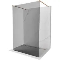 Mexen Kioto vrijstaande douchewand 110 x 200 , grafiet 8 mm, geborsteld koper - 800-110-002-65-40