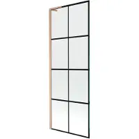 Mexen Next L badwand 1-delige 70 x 150 , zwart raster, geborsteld koper - 895-070-000-03-77-65