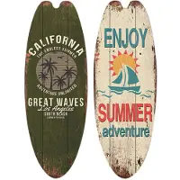 Torribaly 2 stuks touw festival bar woondecoratie casual woondecoratie vintage houten bord surfplank houten bord strand stijl hangend 1