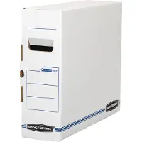 BANKERS BOX 12-Pack X-RAY Basic-Duty File Storage Boxes Standaardopstelling Veilige Tab Lock Sluiting Wit/Blauw
