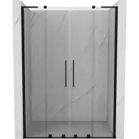 Mexen Velar L Duo schuifdouchedeuren 150 , transparant, zwart - 871-150-003-02-70