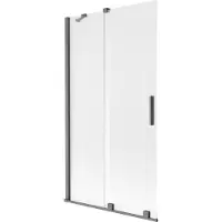 Mexen Velar badwand 2-delige schuifbare deur 100 x 150 cm, matglas, geborsteld gun grijs - 896-100-000-31-66