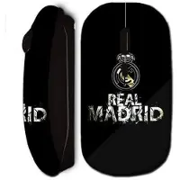 Real Madrid Draadloze muis - - Voetbal - Zwart - USB wifi-stick - Compatibel met Mac en PC