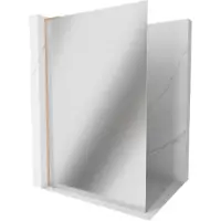 Mexen Kioto L douchewand Walk-in 90 x 200 , spiegel, geborsteld koper - 800-090-103-65-50