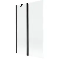 Mexen Mist badwand 2-delig 110 x 150 , transparant, zwart - 8A9-110-011-70-00