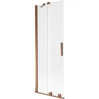 Mexen Velar badwand 2-delig schuifbaar 75 x 150 cm, ijs, roze goud - 896-075-000-31-60