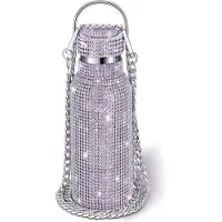 Exogio Diamond RVS Waterfles Draagbare Glitter Strass Crossbody Bling Thermische Kolf 600ml F