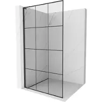 Mexen Kioto L douchewand Walk-in 110 x 200 , zwart raster, zwart - 800-110-103-70-77