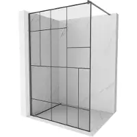Mexen Kioto douchewand Walk-in 80 x 200 , zwart patroon 8 mm, geborsteld gun grey - 800-080-101-66-78