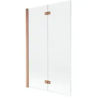 Mexen Mist badwand 2-delig links 110 x 150 , transparant, geborsteld koper - 8A9-110-002-65-00-L