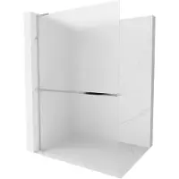 Mexen Kioto+ L douchewand met plank Walk-in 110 x 200 , ijsvorming, chroom - 800-110-123-01-30