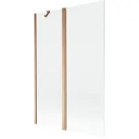 Mexen Mist badwand 2-delig 120 x 150 , transparant, geborsteld koper - 8A9-120-011-65-00