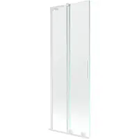 Mexen Velar L badwand 2-delige schuifbare 75 x 150 , transparant, wit - 896-075-003-01-20