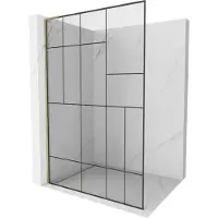Mexen Kioto L douchewand Walk-in 70 x 200 , zwart patroon, goud - 800-070-103-50-78