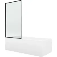 Mexen Cubik rechthoekig bad 170 x 70 met ombouw en 1-delige scherm 70 , zwart patroon - 550317070X9307017070