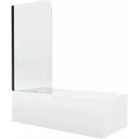 Mexen Cubik rechthoekig bad 170 x 70 met ombouw en 1-vleugelige scherm 70 , transparant, zwart - 550317070X9007017000