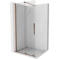 Mexen Velar schuifbare douchewand Walk-in 100 x 200 , transparant 8 mm, rosegoud - 871-100-000-03-60