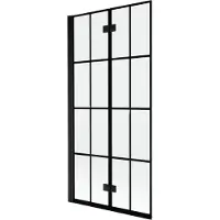 Mexen Mist douchewand 2-delig links 90 x 150 , zwart raster, zwart - 8A9-090-002-70-77-L