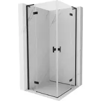 Mexen Mist-H L Duo douchecabine scharnierend 90 x 90 , transparant, zwart - 8A5L-090L-090P-70-00