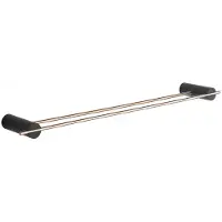 Mexen Aron dubbele handdoekhouder, zwart/roze goud - 7088125-67