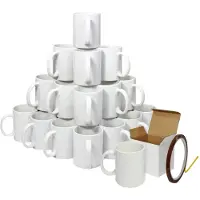 MonsterShop 72 Witte Sublimatie Mokken met Dozen en Hittebestendige Tape
